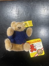 VINTAGE MINI 2 3/4" STEIFF TEDDY BEAR WITH BLUE SWEATER - MADE AUSTRIA 0201/11
