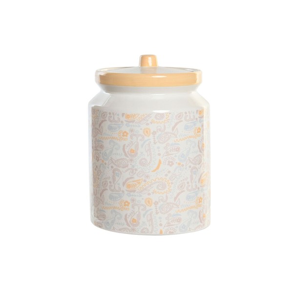 Gefäß Dkd Home Decor 15 X 15 X 21 Cm Weiß Gelb Dolomite Shabby Chic-image