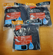 3 Packs of 6 Pairs: Hanes Men's Cushion 6-Pack No-Show Socks Size 6-12 9510-E4E