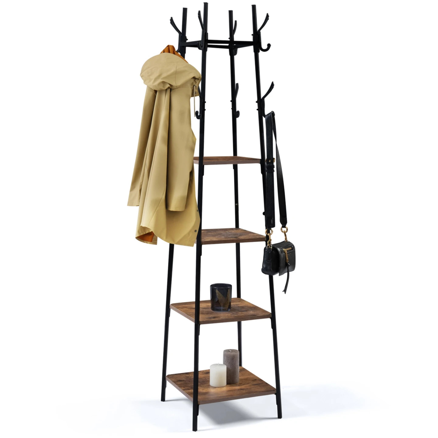 Porte-manteau TIANO design industriel en acier robuste noir