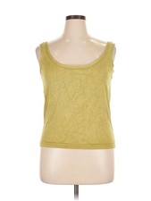 Linda Allard Ellen Tracy Women Yellow Sleeveless Silk Top 0X Plus