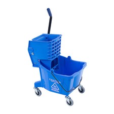 Carlisle 3690814 Blue 26 Quart Mop Bucket with Side Press Wringer