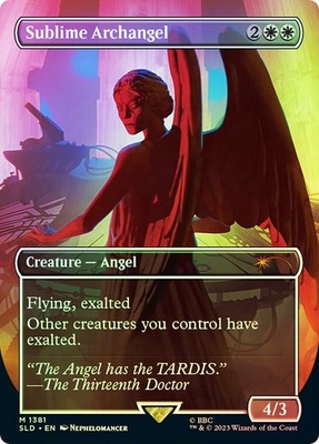 MTG FOIL Sublime Archangel(Doctor Who)  Borderless - Secret Lair Drop