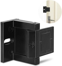 High-Security Reinforced Door Lock Aluminum Privacy Latch for Black-1 Pack