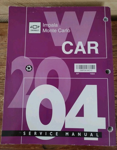2004 Chevrolet Impala Monte Carlo Service Repair Shop Manual 3 Volume Set GM - Bild 9 von 14