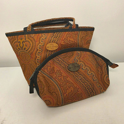 ETRO Canvas Paisley Mini Tote With Matching Cosmetic Bag