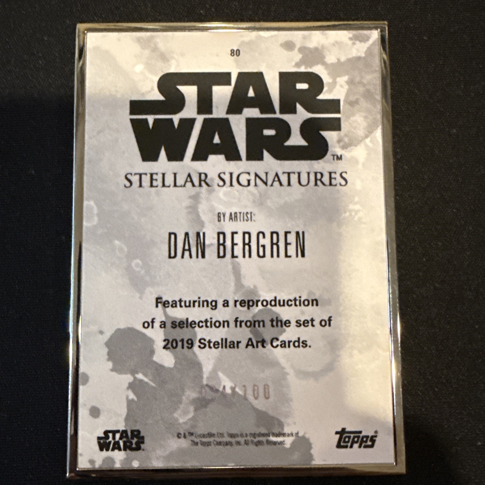 Topps Star Wars Stellar Signatures Dan Bergren Anakin Skywalker 34/100 metal  view 2