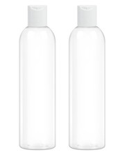 2 Pack 8 oz Clear Plastic Bottles with White Disc Caps Refillable Empty Squee...