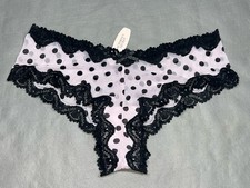 Rare Vintage Victoria's Secret Silky Pink Nylon Mesh Cheeky Panty L New