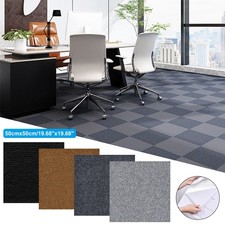 10Pcs 50cm*50cm Self Adhesive Carpet Tiles Commercial Office Home Shop Floor UK
