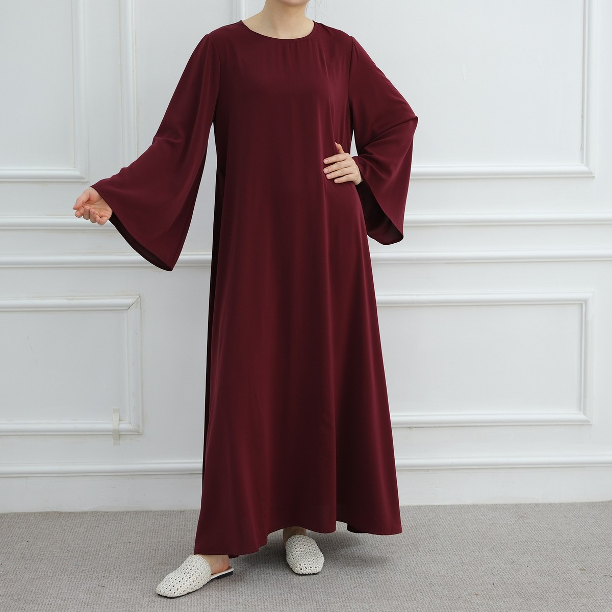 loose abaya dress Winter Abaya for Women  Thick Knit, Loose Fit, Long Sleeve