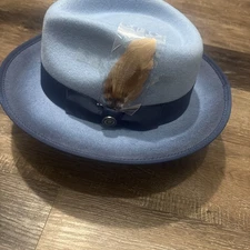 Fedora Bruno Capelo Giovani Light Blue Hat Australian Wool XL   New Italy