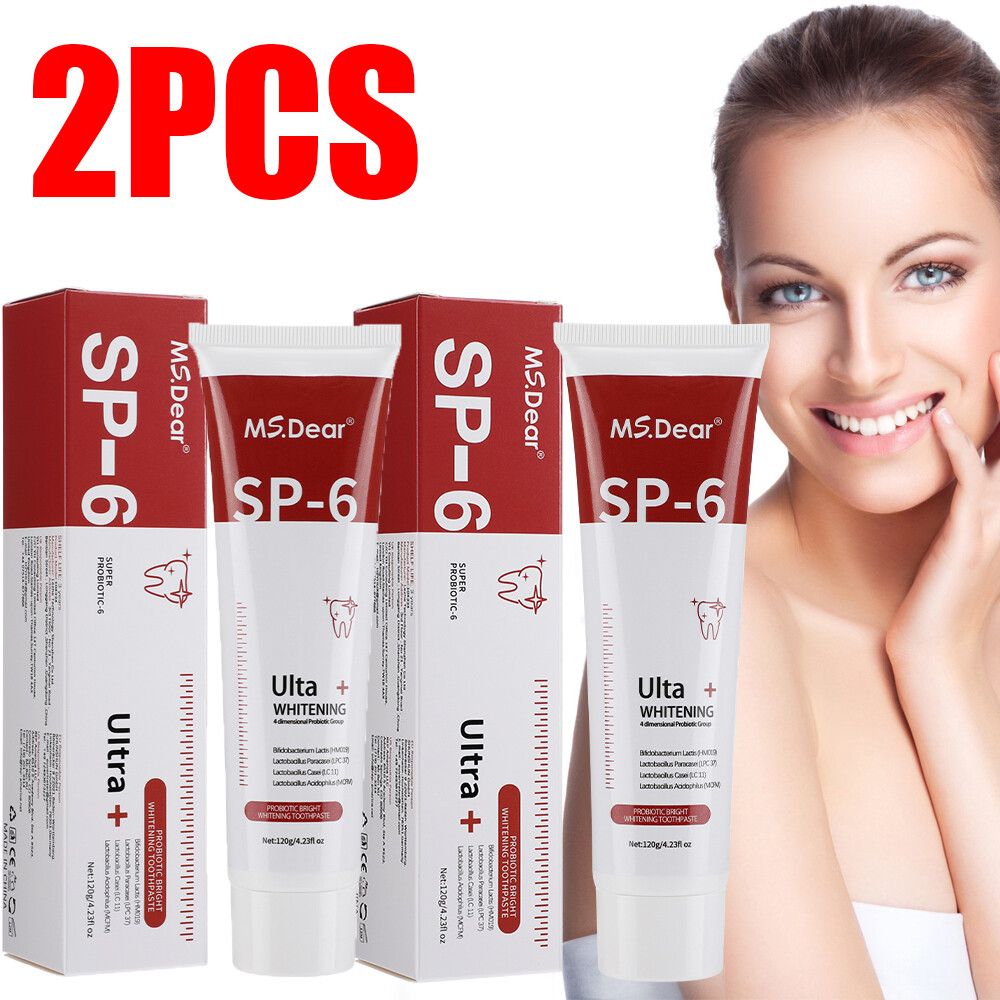 2PCS SP-6 Probiotic Whitening Toothpaste Fresh Breath Teeth Whitening 120g