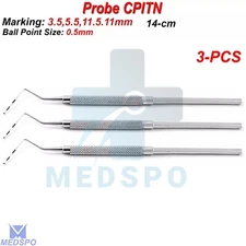 Hygienist Periodontal CPITN Color Coded 3.5,5.5,11.5,11mm Perio Depth Probe New
