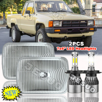 For Toyota Pickup Truck Pair 7x6'' Square LED Headlights DRL Hi/Lo Beam Lamp
