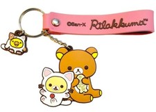 San-X Rilakkuma, Korilakkuma  Kiiroitori Wristlet Keychain Vinyl Charm Keyring