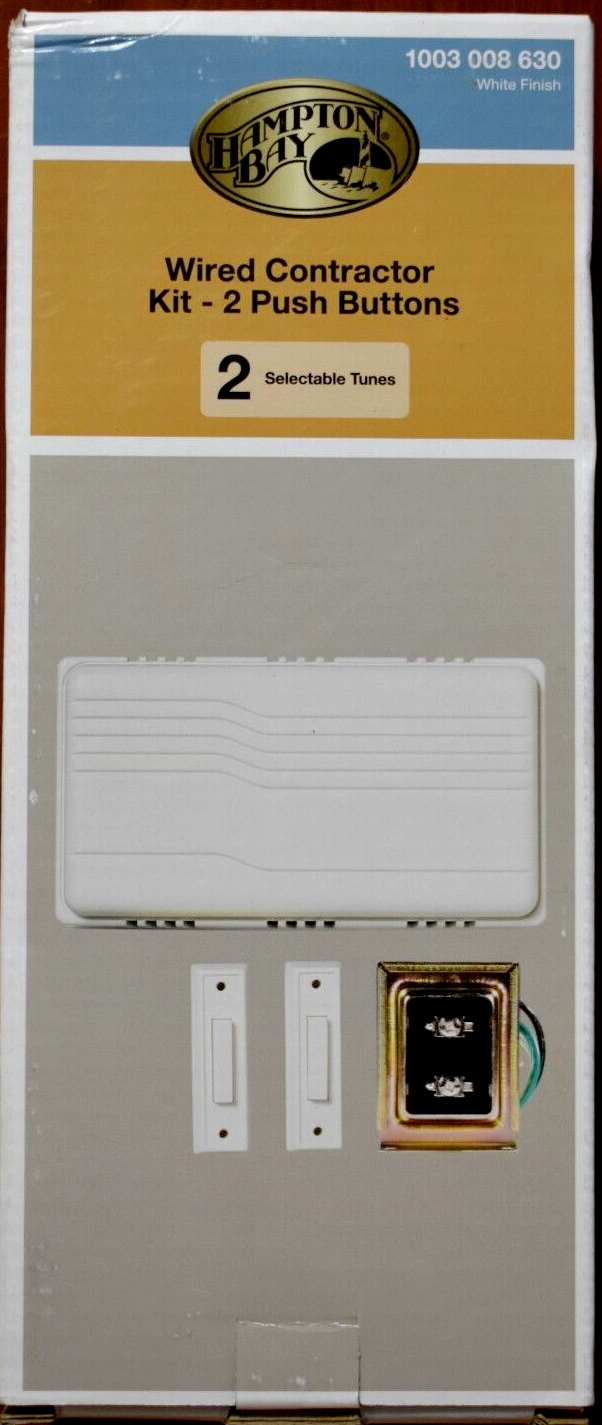 Hampton Bay Wired Contractor Doorbell Kit with 2 Push Buttons White eBay
