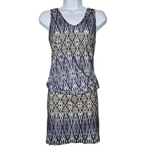 Viereck Women's Sleeveless Geometric Patterned Dress Multicolor Racerback Size S