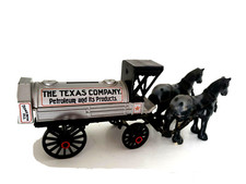 Ertl '91 Limited Ed Texaco Horse Drawn Carriage Oil Tank Key Lock Diecast Bank