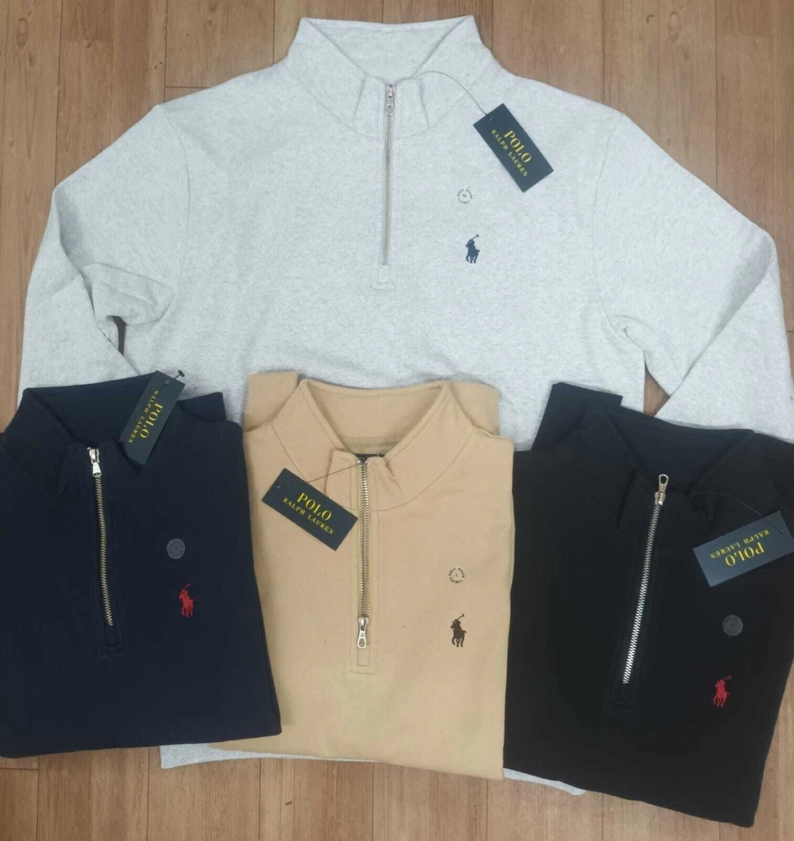 Polo Ralph Lauren Mens Quarter Zip Cotton Long Sleeve Sweatshirt
