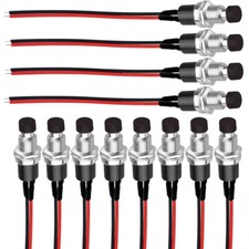 12Pcs Mini Push Button Pre-Wired Momentary N/O OFF-ON Switch Plug 12V 5AMP SPST