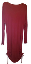 Bodycon Drawstring Ruched Side Long Sleeve Dress 1XL