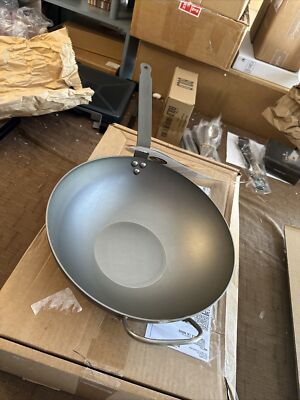 Mauviel Wok Pan Naturally None Stick Recycled Pan 13 Inch Diameter 