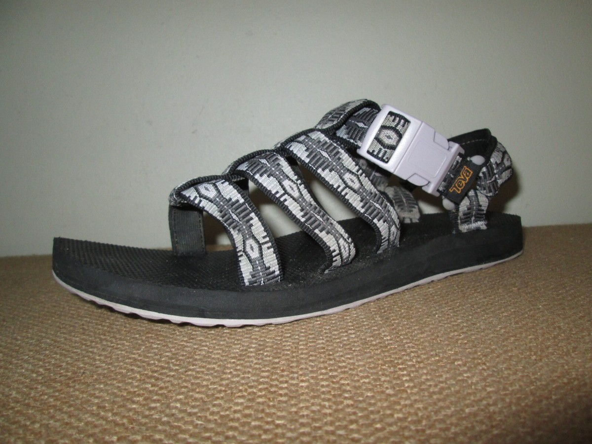 Women's TEVA Original Dorado Sandals Black Gray Gladiator Strappy 1106854  Size