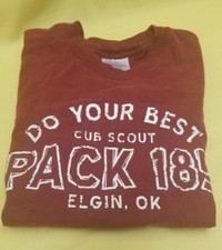 Cub Scouts Do Your Best Red T-Shirt Youth Medium Short Sleeve Elgin Oklahoma