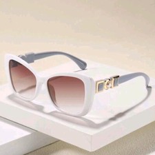 Women's Acrylic Cat Eye Glasses with Pearl Decoration - Beach Accessories Shades