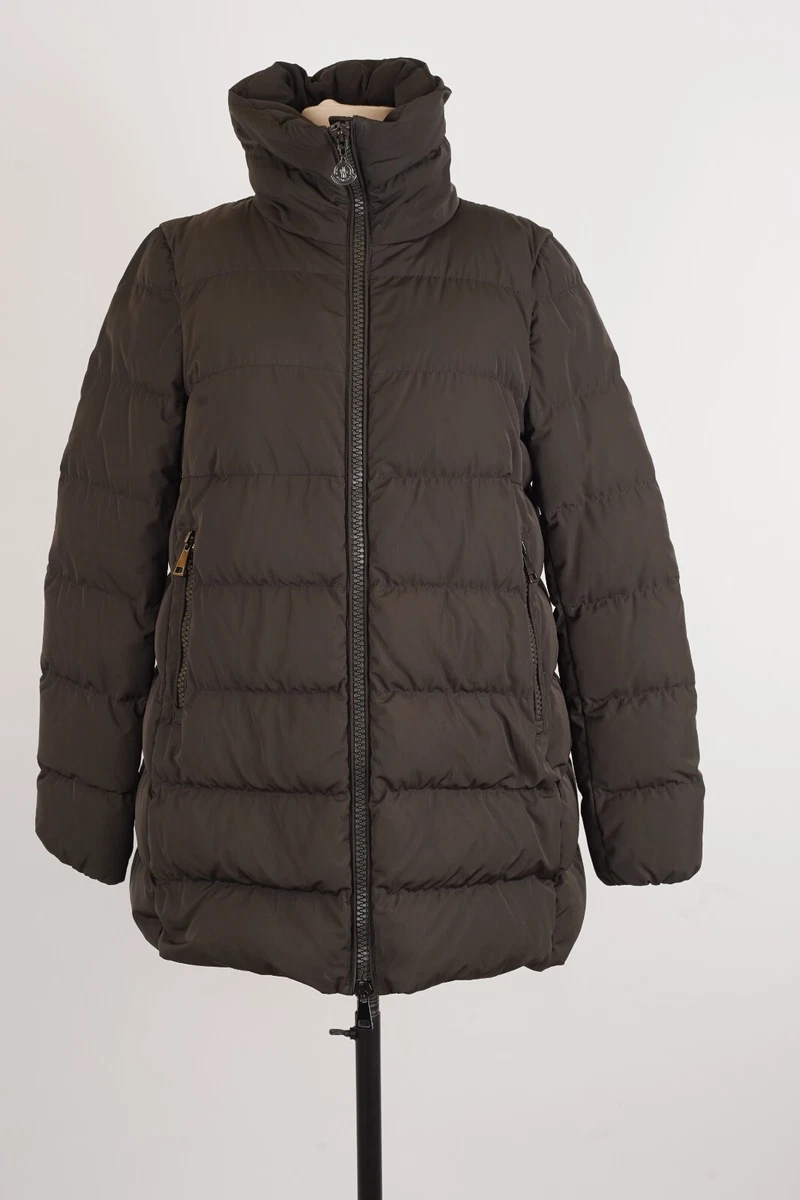 Moncler Petrea Quilted Down Puffer Jacket In Brown SZ 2 Medium
