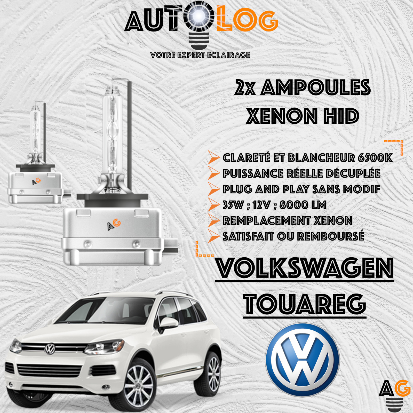 Phares Xenon HID Volkswagen Touareg défaillants solution kit ampoules 6000K