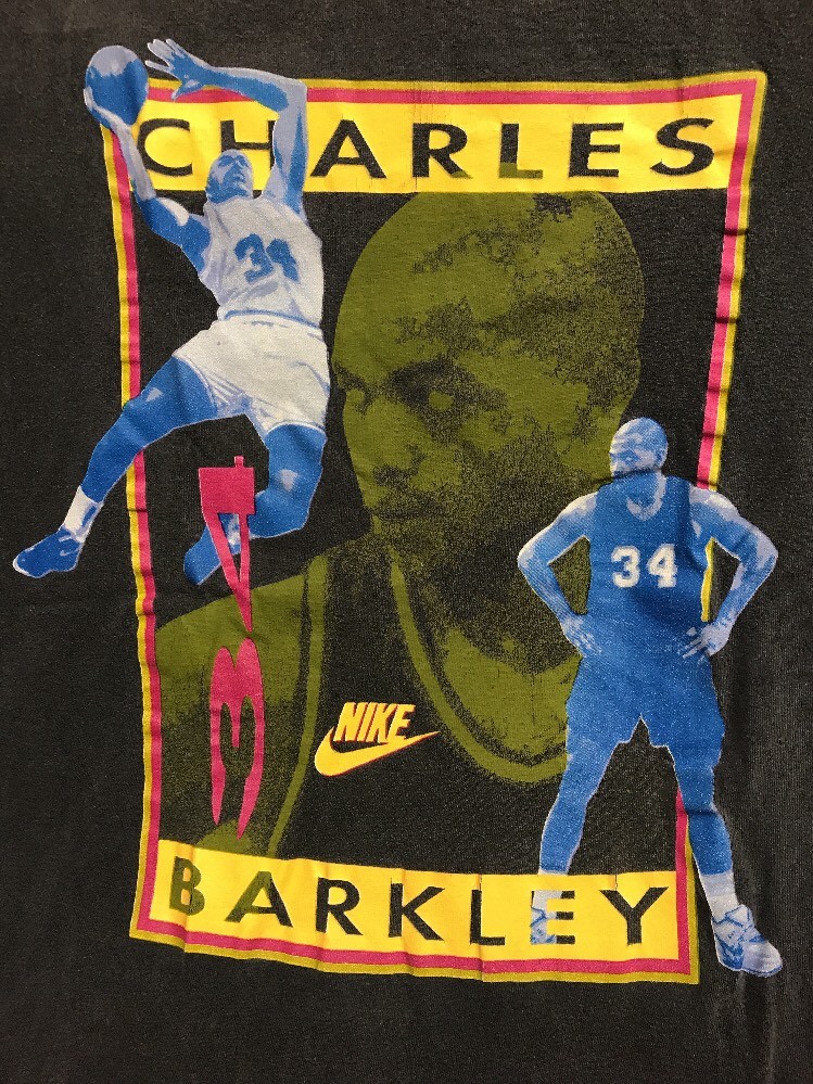 Vintage Nike 80s 90s Charles Barkley T-shirt Gray Tag Size L Grey