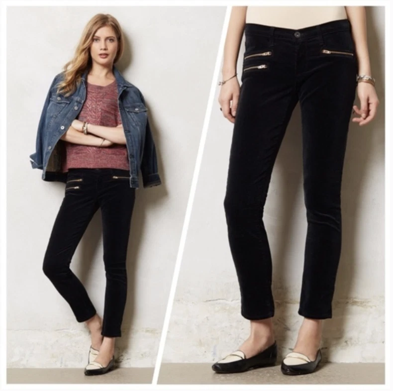 NUEVO CON ETIQUETAS 25 Anthropologie AG Adriano Goldschmied The Moto Stevie Cordones al Tobillo, NEGRO