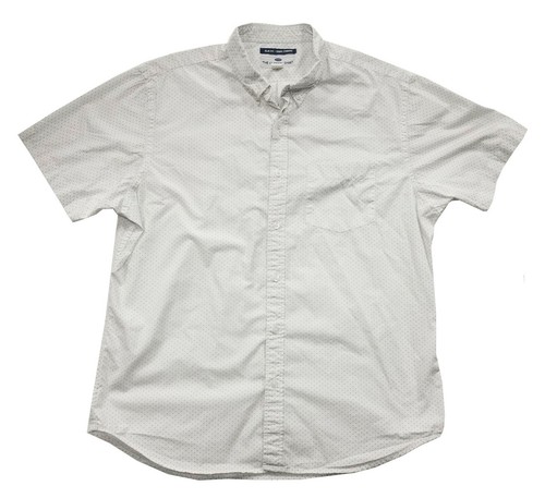 Old Navy White & Dark Gray Dots 100% Cotton Slim Fit Classic Shirt - 第 1/5 張圖片