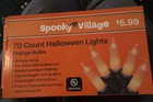Spooky Village 70 Count Halloween Lights, Orange Bulbs