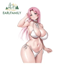 EARLFAMILY 5.1" Anime Sexy Bikini Girl Waifu Car Decals Motorcycle Trunk Sticker