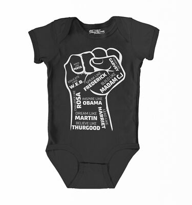 Inspiring Black Leaders Fist Baby Bodysuit Civil Right BLM Infant Cotton  Romper