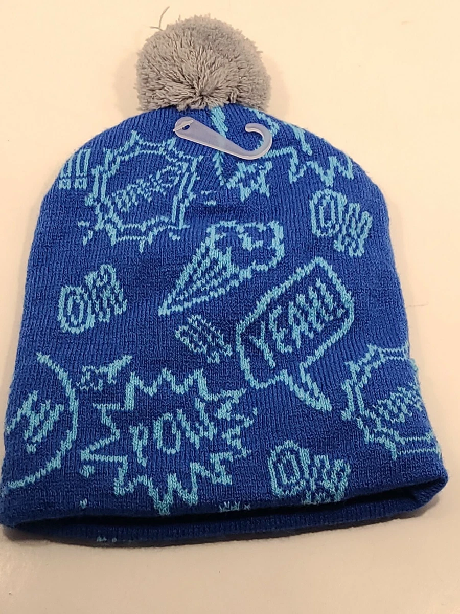 blue fleece beanie
