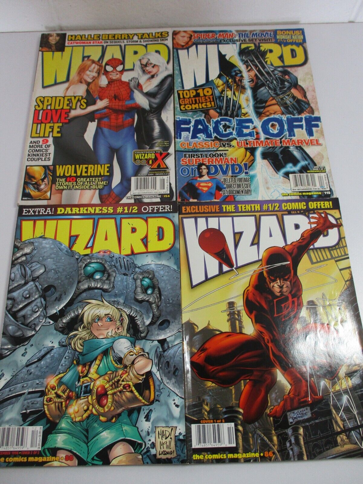 Lot of 20 Older Wizard Magazines - Spiderman, Batman, Tomb Raider - 90s, 00s