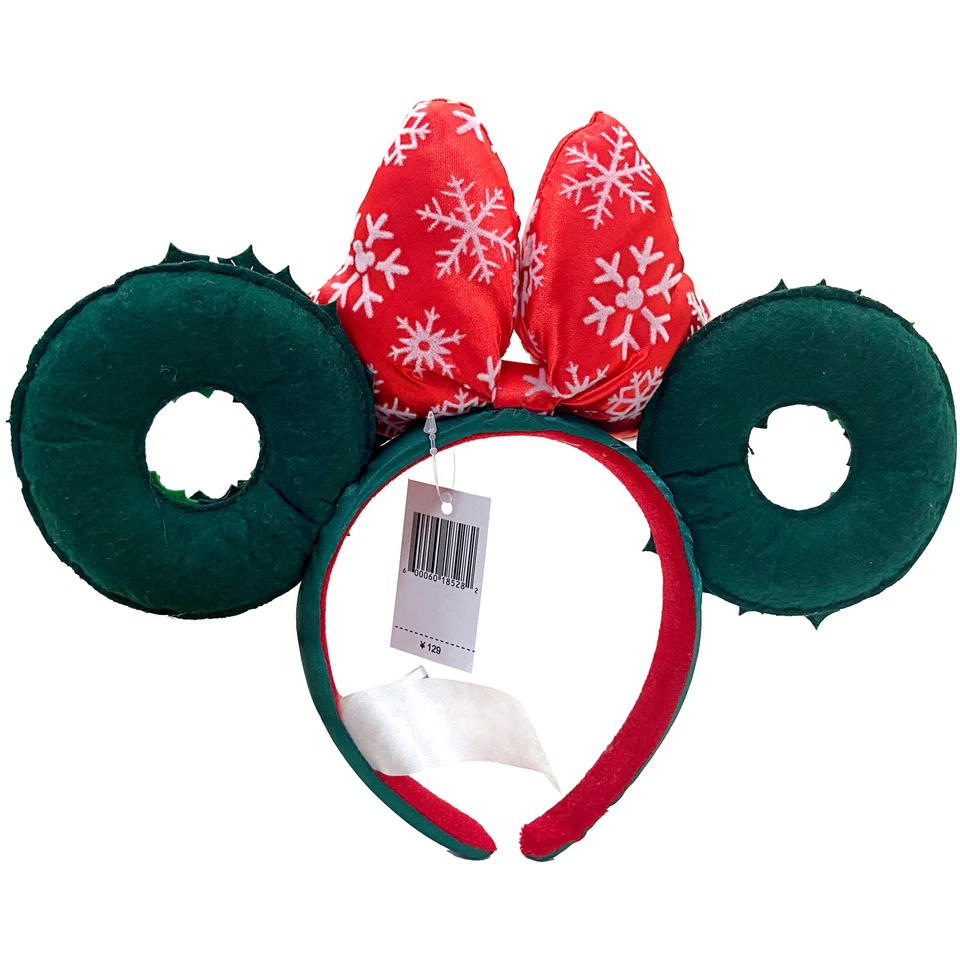 Disney` Parks Рождественская Обруч для Головы Жемчуг Снежинка Puff Бант Уши Минни - Изображение 4 из 4