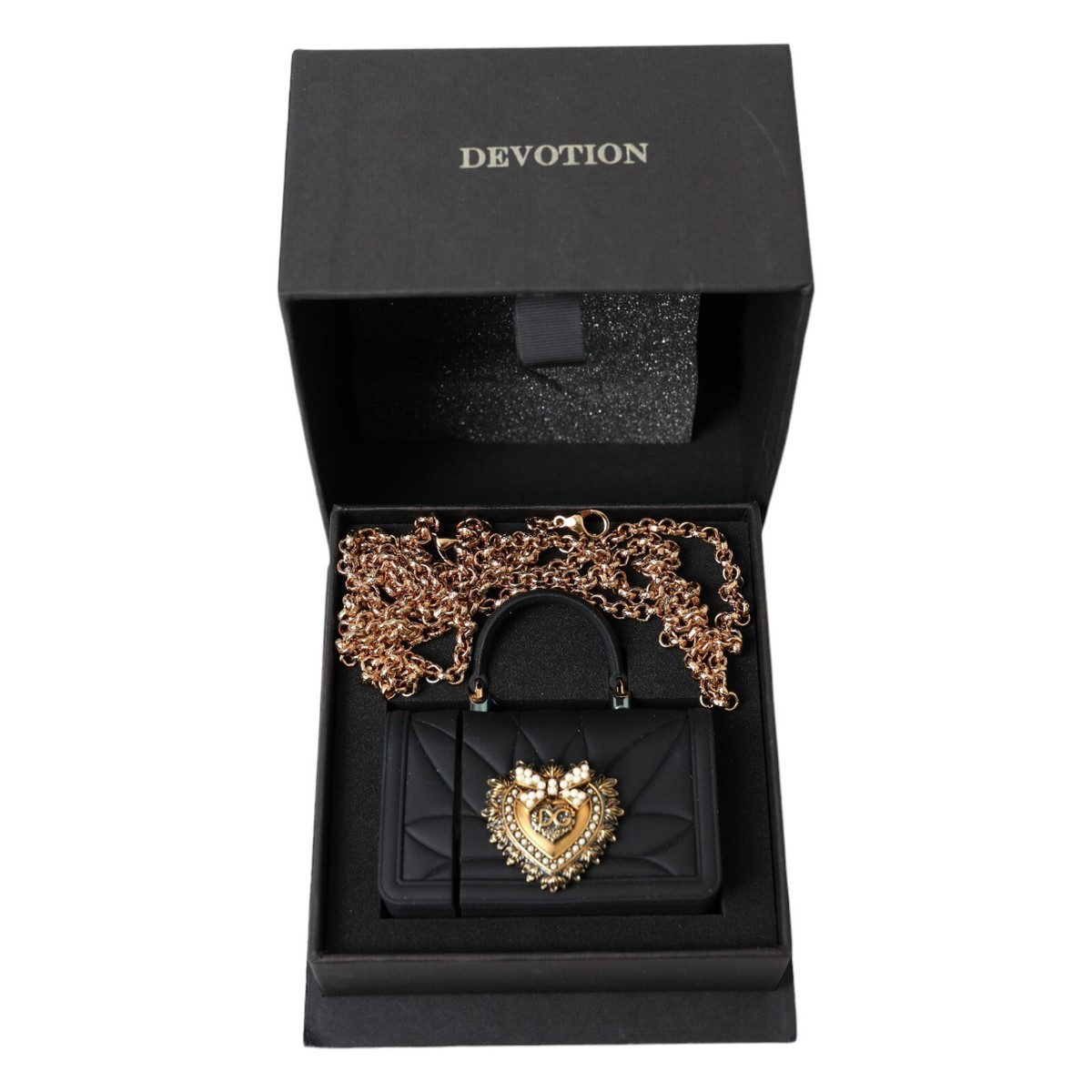 DOLCE & GABBANA Airpod Case Black Silicone Devotion Heart DOLCE & GABBANA Airpod Case Black Silicone Devotion Heart