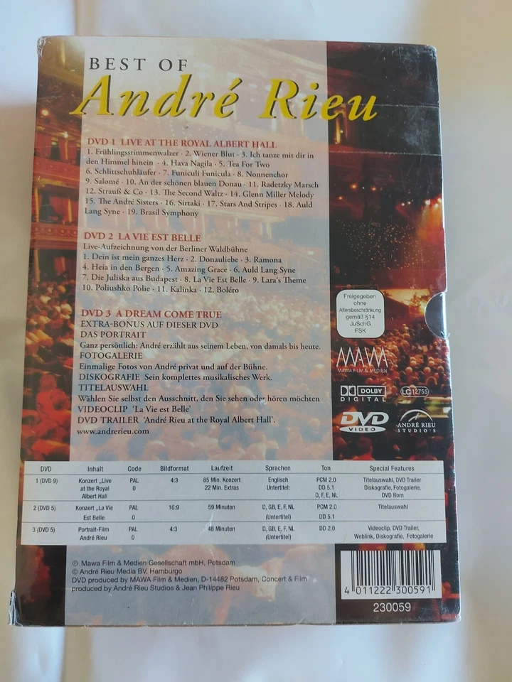 Best of Andre Rieu Boxset 3 DVDs Region 0, German Dutch language hours of fun - Image 2 of 2