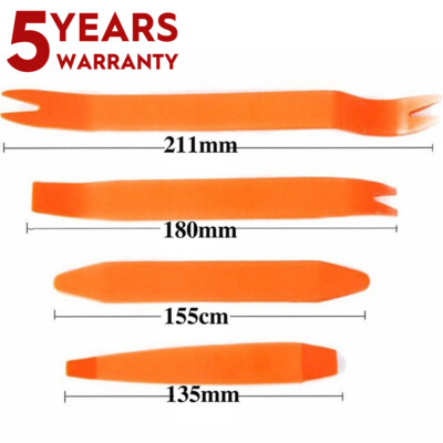 4pcs Auto Trim Removal Tool Radio Panel Dashboard Strong Removal Kit (Orange)