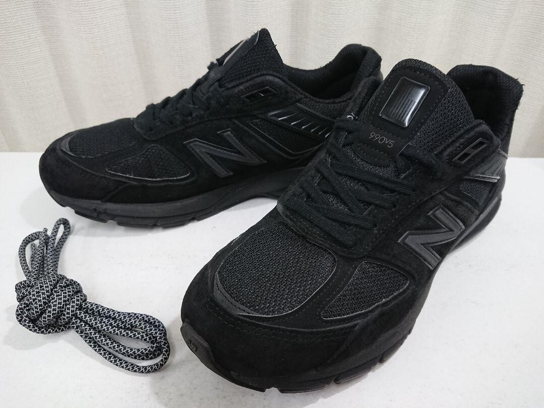 New Balance Sneakers Shoes M990 BB5 V5 Triple Black Size Men's  EX