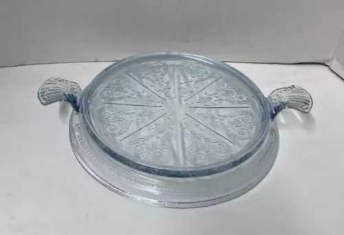 Vintage Fire King Sapphire Blue Philbe Glass Casserole Trivet 8 in diameter