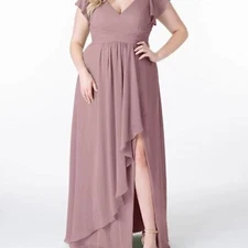 NWT Azazie Omari Dusty Rose A-Line Chiffon Dress