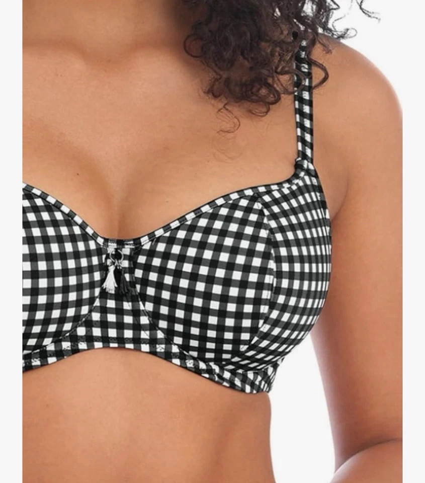 NWT Freya Check In Sweetheart Padded Bikini Top Size 32I Gingham Print Underwire - Image 3 of 4