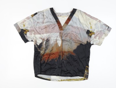Mehrfarbiges Top mit V-Ausschnitt von Dranella - Größe M - eleganter Stil