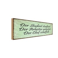 Holzschild 10X27 Cm Student Arbeiter Chef Beruf Arbeit Deko Geschenk Holz Schild
